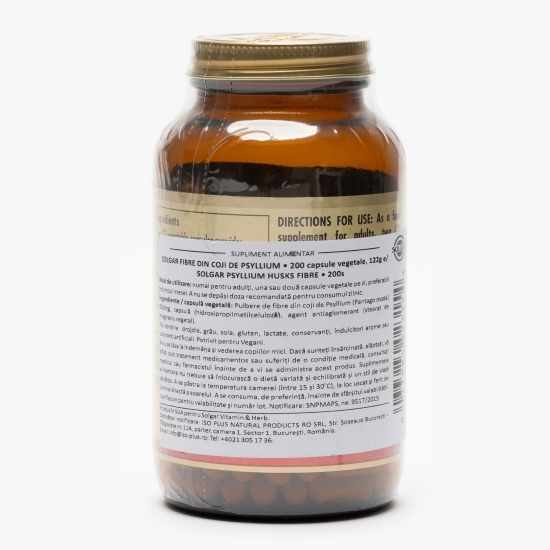 Fibre din coji de psyllium, 200 capsule vegetale