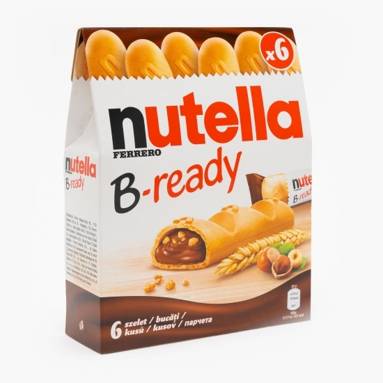 Batoane cu cremă de ciocolată și alune B-Ready 132g, 6 buc