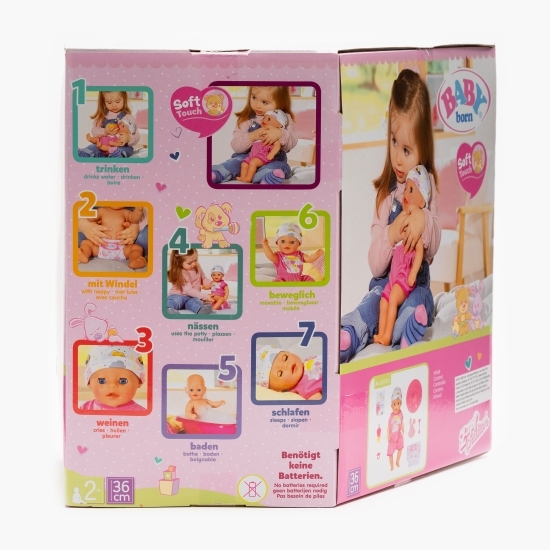 Baby Born Păpușă mică interactivă cu corp moale 36cm 2+ ani