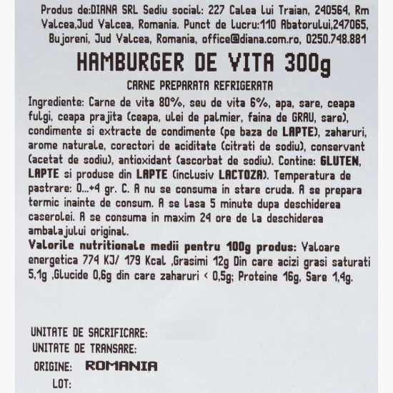 Hamburger vită 300g