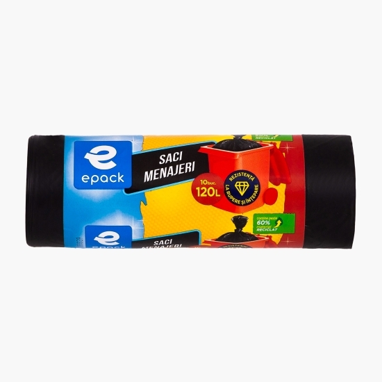 Saci menajeri LDPE negru 120l 10 buc
