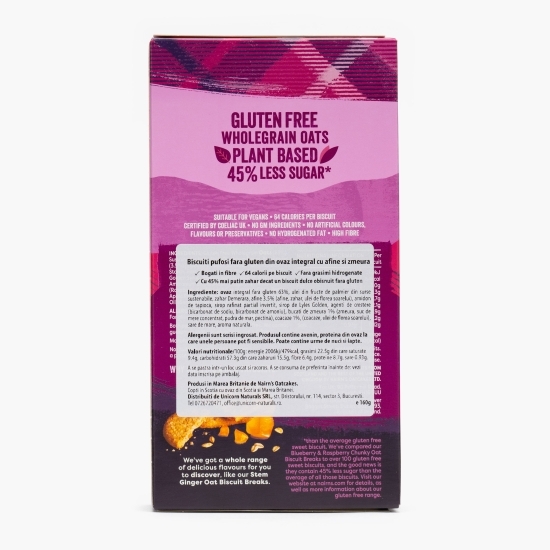 Biscuiți pufoși fără gluten din ovăz cu afine și zmeură 160g