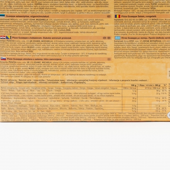 Pizza Guseppe Salami 380g Prospețime și varietate Freshful.ro