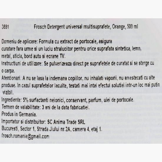 Detergent multi-suprafețe orange spray 0.5l