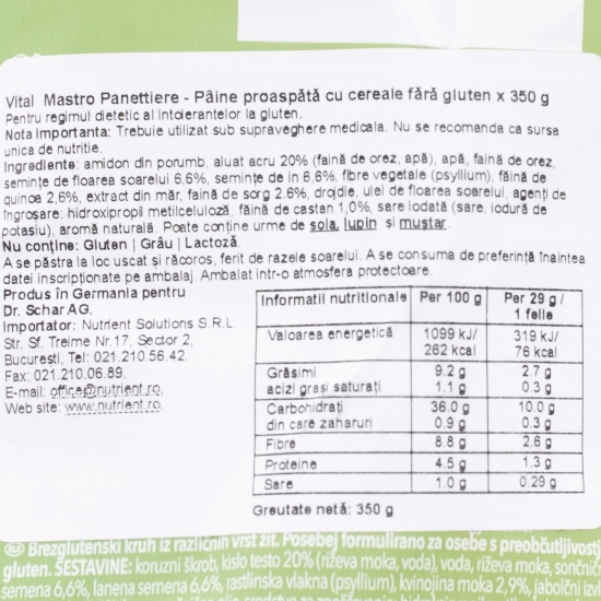 Pâine cereale fără gluten 350g 