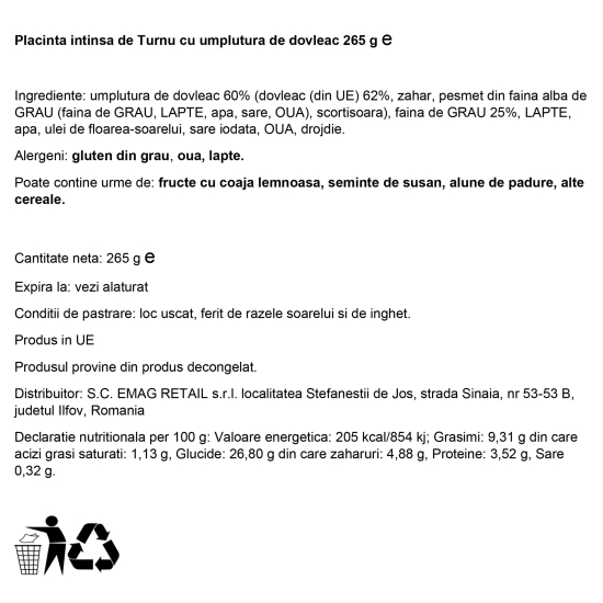 Plăcintă întinsă de Turnu cu dovleac 265g