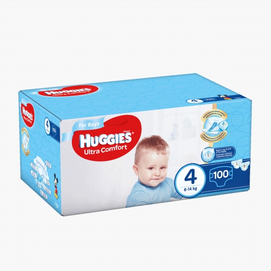 Scutece Ultra Comfort băieți mărimea 4, 8-14kg, 100 buc