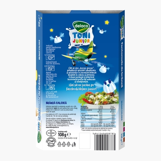 Brânză albă calcică pentru copii Toni Junior 108g