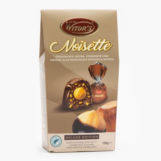 Praline ciocolată neagră cu umplutură alune Deluxe Noisette 130g