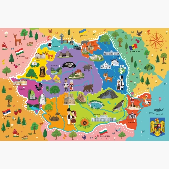 Puzzle educațional-Harta României 4+ ani