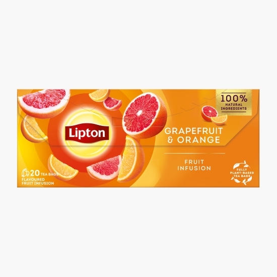Ceai fructe cu aromă de gref și portocală, 20 plicuri 