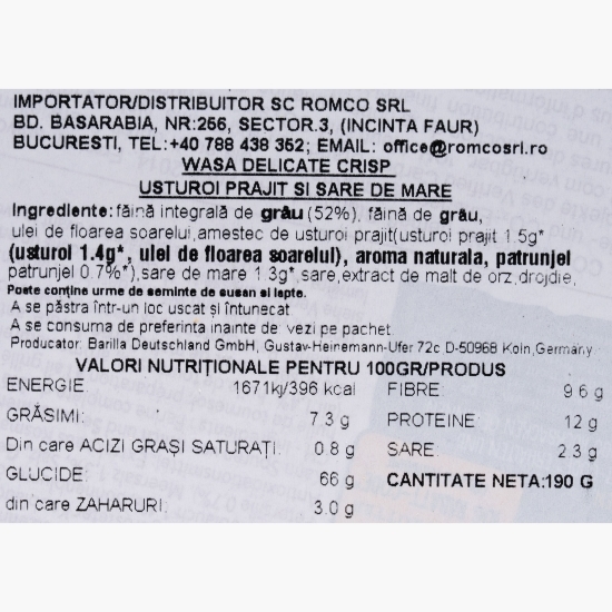 Pâine prăjită cu usturoi și sare de mare Tasty Snacks, 190g