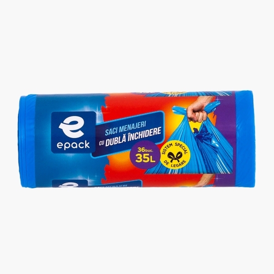 Saci menajeri cu dublă închidere albastru 35l 36buc