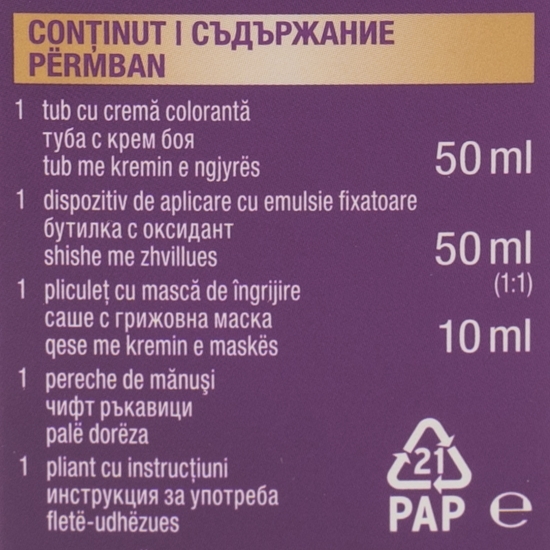 Vopsea de păr permanentă Intensive Color Cream LG5 ciocolatiu strălucitor 110ml