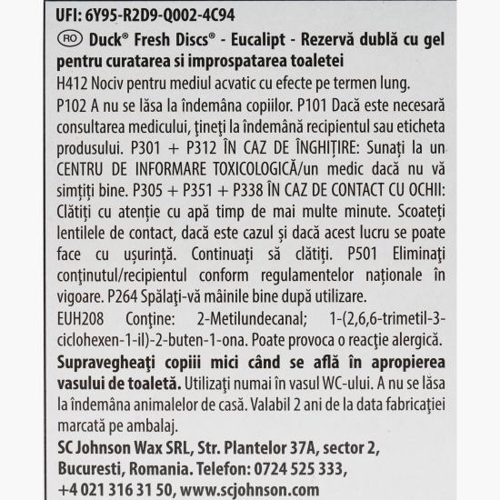 Rezervă gel pentru vasul toaletei Fresh Discs eucalipt 12 discuri
