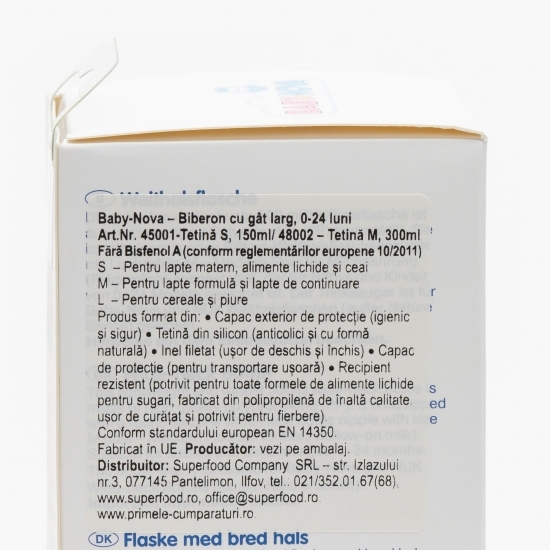 Biberon cu gât larg 0-24 luni 300ml