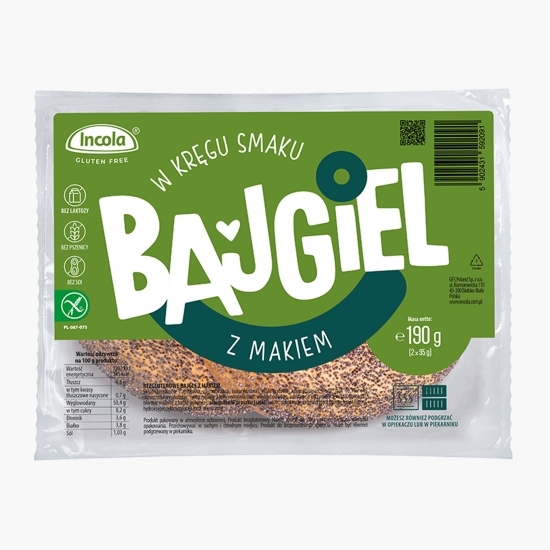 Chiflă bagel fără gluten, cu semințe de mac 2x95g