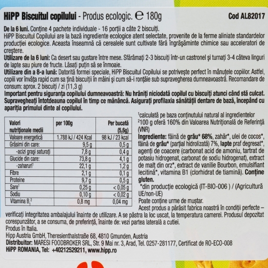 Biscuitul copilului, +6 luni, 180g