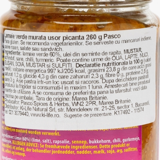 Lămâie verde murată ușor picantă 260g