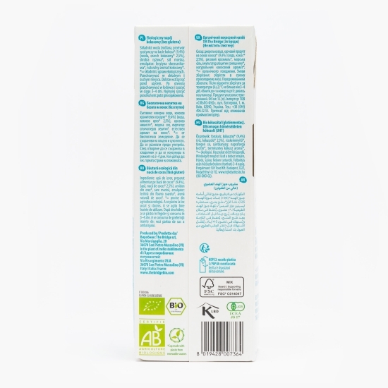 Băutură ecologică din cocos fără gluten și fără zahăr adăugat 1l
