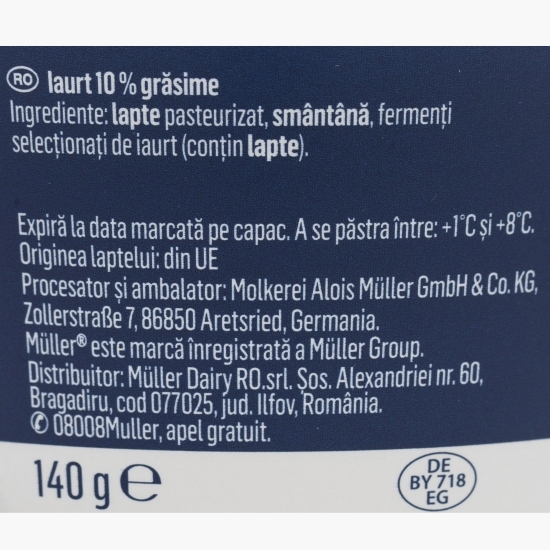 Iaurt în stil grecesc 10% grăsime 140g