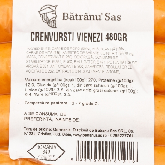 Crenvurști vienezi 480g