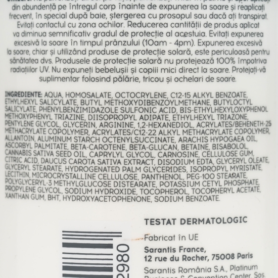 Loțiune spray protecție solară Sensitive SPF 50+, 200ml