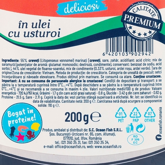 Creveți în ulei cu usturoi 200g