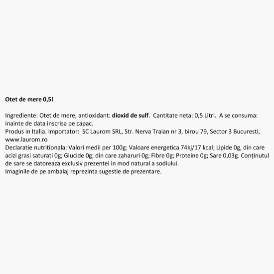 Oțet de mere 0.5l