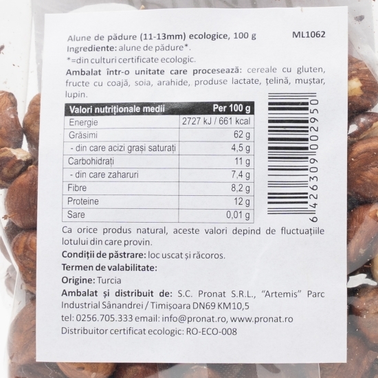 Alune de pădure crude ecologice 100g