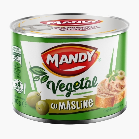 Pastă vegetală tartinabilă cu măsline verzi 200g