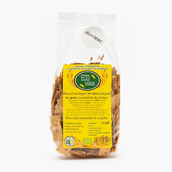 Biscuiți ecologici din făină integrală de grâu cu semințe de dovleac 200g