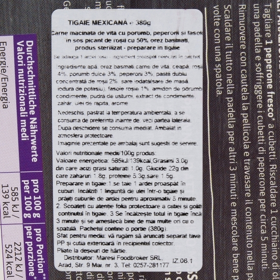 Tigaie mexicană 380g