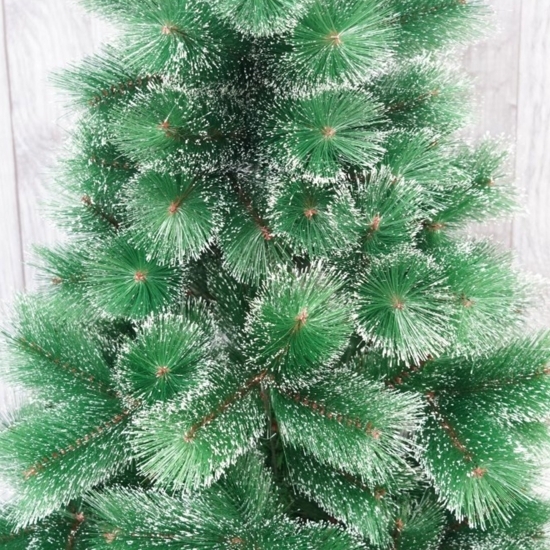 Brad artificial de Crăciun tip pin nins, pentru interior/exterior, înălțime 150 cm, verde, suport metalic