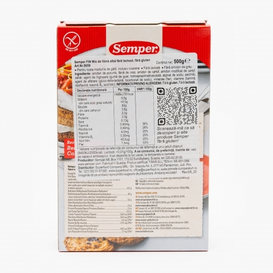 Mix făină albă fără lactoză, fără gluten 500g