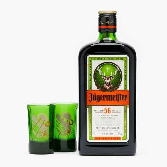Lichior de plante, 35% alc., 0.7l + 2 pahare