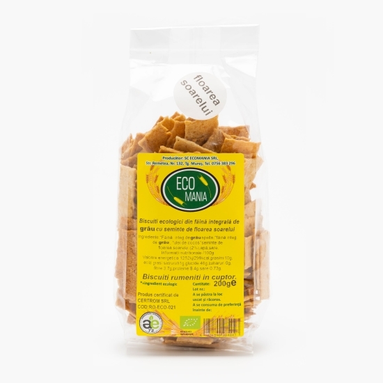 Biscuiți ecologici integrali cu semințe de floarea-soarelui 200g