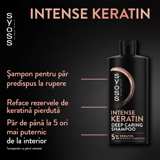 Șampon Intense Keratin pentru păr cu tendință de rupere 440ml