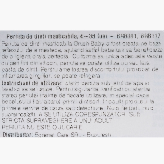 Periuță de dinți masticabilă, 10-36 luni, 2 buc