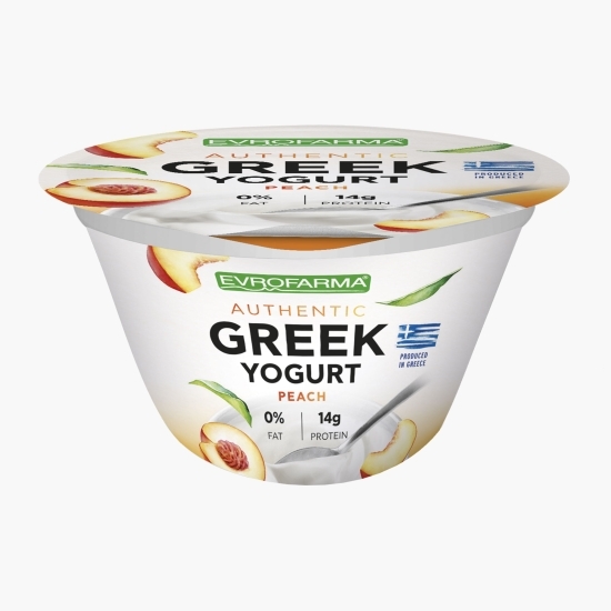 Iaurt grecesc cu piersici, 0% grăsime, 150g