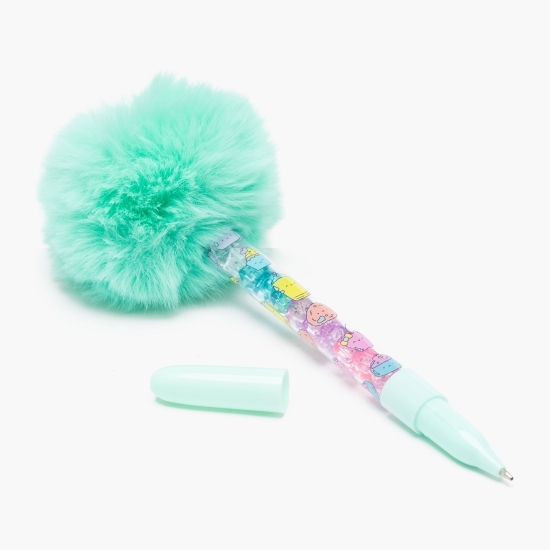 Pix fluffy cu cristale decorative în interior, turcoaz