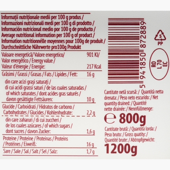 Telemea de vacă puțin sărată 800g