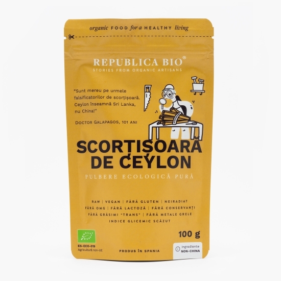 Scorțișoară de Ceylon, pulbere ecologică pură, 100g