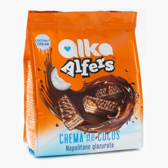 Napolitane glazurate cu cremă de cocos 180g