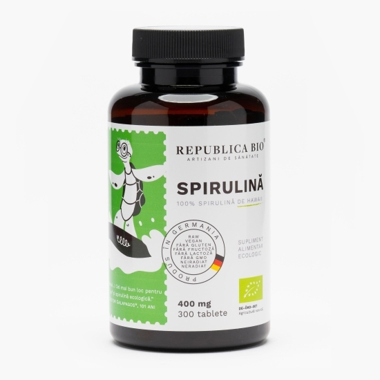 Spirulină ecologică 400mg, 300 tablete