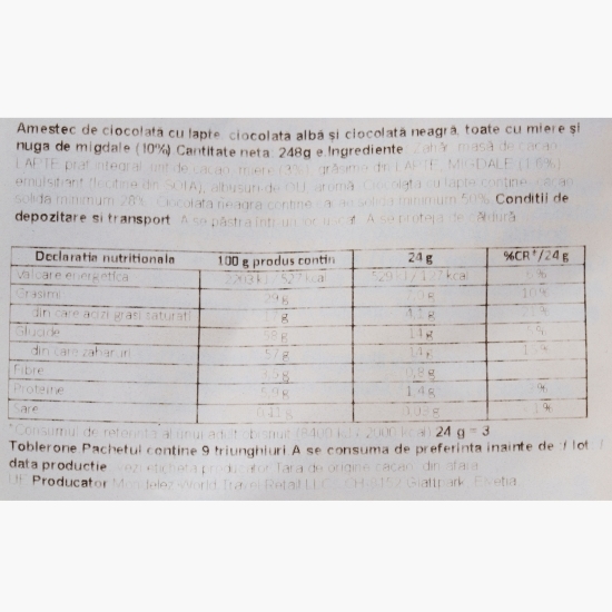 Mix ciocolată cu miere și nuga cu migdale 248g