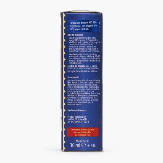 Tinctură de propolis eco, concentrație 30%, 30ml