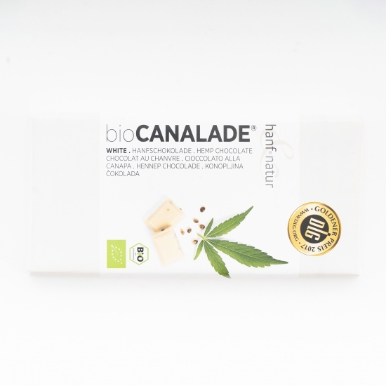 Ciocolată albă eco cu semințe de cânepă 100g