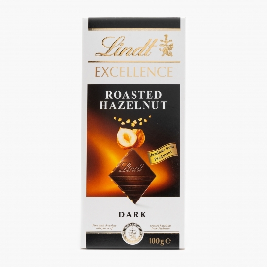 Ciocolată amăruie extrafină cu bucăți de alune de pădure 100g