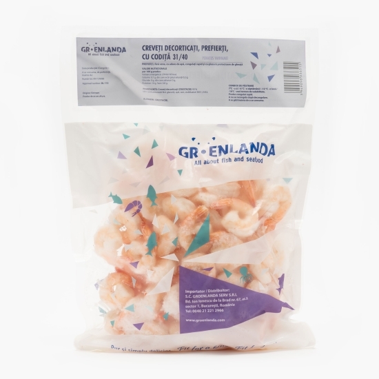 Creveți decorticați, prefierți, cu codiță, 31/40, 1kg